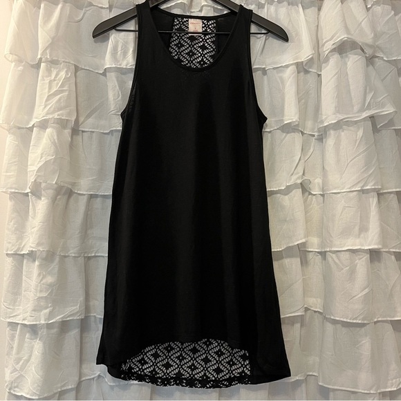 Xhilaration Black Scoop Neck Tank w/ Lace Back - Size Small - Picture 1 of 7